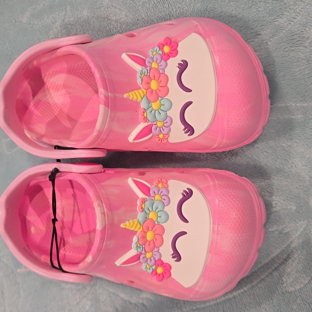 Unicorn Kids Clogs - Pink Size 7 New